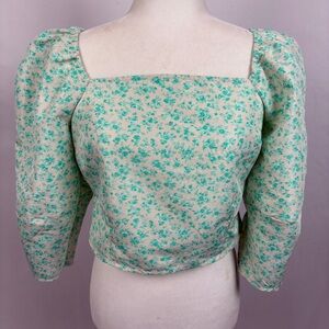 Levi's Women's Yvie Puff 3/4 Sleeve Cropped Blouse